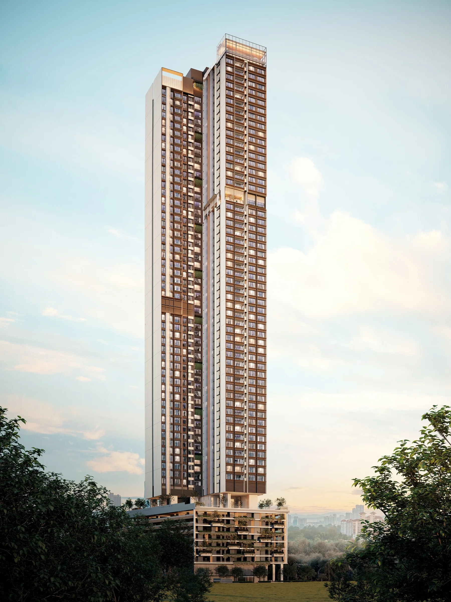 Artist's impression of Parkside Residences tower at Setia Federal Hill, Bangsar